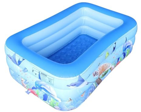 Piscina Gonfiabile per Bambini Rettangolare 140x90x45 cm con Fondo Morbido