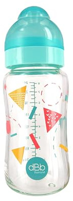 dBb Remond Biberon Large Ouverture 240 ml en Verre - Fabrication Française - Mint