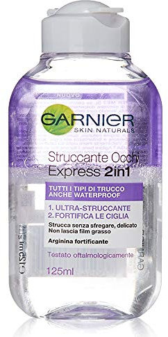 Garnier Express 2-in-1 Augen-Make-up-Entferner für alle Arten von Make-up, auch wasserfest, 125 ml – [6er-Pack]