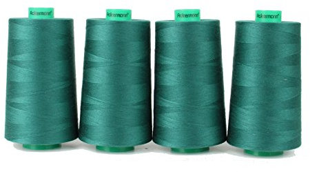 ACKERMANN 4X 5.000m UNIVERSAL NÄHGARN, Stärke 120, Qualitätsgarn, Overlock Garn, Garn für Overlock-Nähmaschinen (7342 Grün)