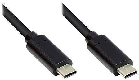 Good Connections Câble de charge et de données USB 3.1 (Gen.1) - Connecteur USB-C des deux côtés - Conducteur en cuivre, double blindage, transfert de données 5 Gbps - Noir - 1,5 m