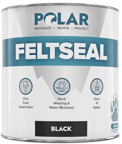 Polar Premium Black Instant Waterproof Felt Roof Sealant Paint 500ml, Emergency Felt Roof Repair Sealer for All Felt Roofs