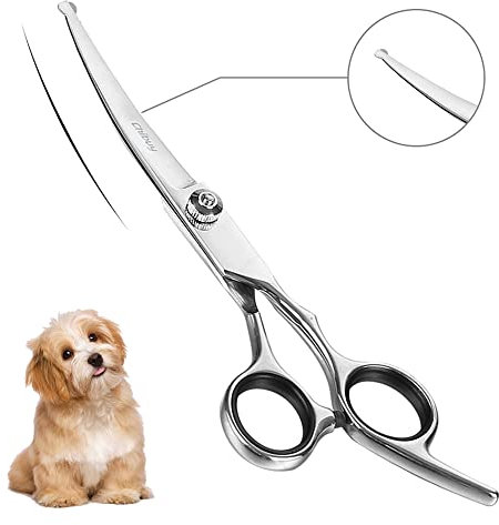 Professionelle Hundeschere mit runder Spitze aus Edelstahl, Augenschneider für Hunde und Katzen, professionelles Fellpflege-Werkzeug, Größe 17 x 6,6 x 1,1 cm