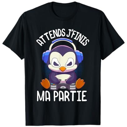 T-shirts de gaming homme garçon gamer cadeaux homme Manchot T-Shirt