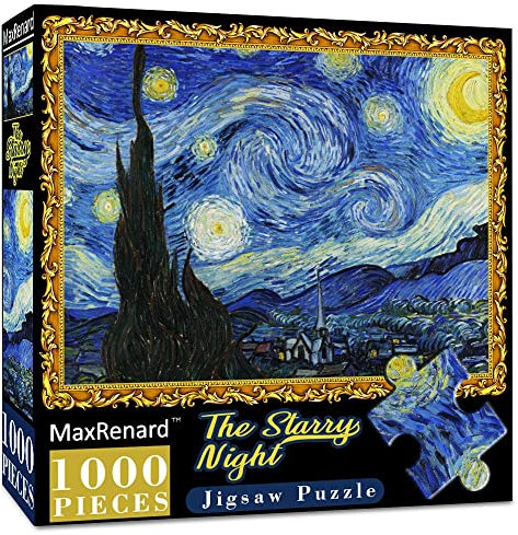 MaxRenard 1000 Piece Puzzles for Adults Starry Night Jigsaw Puzzle 1000 Pieces Van Gogh Puzzle Cool Classic Famous Paintings