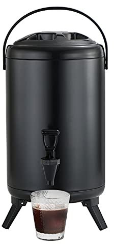 Isolierter Getränkespender aus Edelstahl, 10 Liter, mit Zapfen für Tee, Kaffee, kalte Milch, Wasser, Saft in Partys, Büros, Hochzeiten (10 Liter)