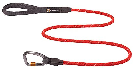 RUFFWEAR Knot-a-Leash, reflektierende Hundeleine aus Seil mit Karabinerhaken, Länge: 1,5 m, Stärke: 11 mm, Red Sumac