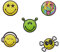 Crocs Unisex 5 Pack Schuhanhänger, Smiley, 5 Stück