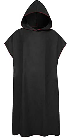STWINKLE Badeponcho Poncho Handtuch Kinder Jungen Teenager, Grau Schwarz Poncho Handtuch Schnelltrocknend Umziehhilfe Strand Surf Poncho für Herren Damen Kapuzen Poncho Bade(Schwarz2,109x88cm)
