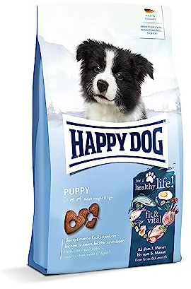 Happy Dog fit & vital Puppy Welpenfutter Geflügel, 18 kg | Welpen-Trockenfutter ab 4. Woche bis 6. Monat, weizenfrei, 5 Proteinquellen, für mittlere & große Rassen