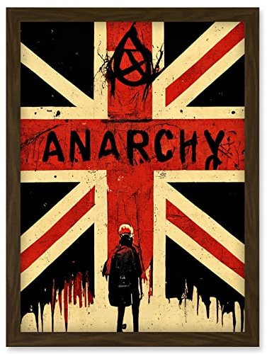 Doppelganger33 LTD Civil Unrest Punk Rioting UK Houses Parliament Riot Artwork Framed Wall Art Print A4