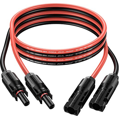 GARLLEN Cavo di Prolunga per Pannello Solare 12AWG 2m,Cavo Fotovoltaico per Pannelli Solari