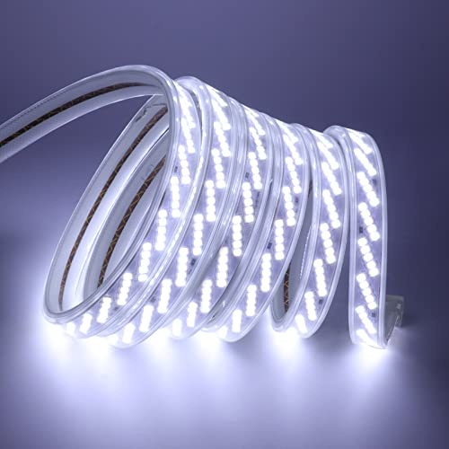 Wisada Ruban LED 4m, 320 LEDs/m, Bandeau Lumineux 220V AC 2835 IP68 Étanche 900LM, Strip Light Pour Cuisine, Câble
