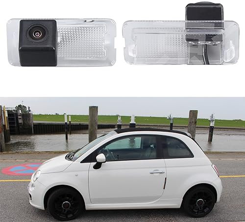 Einparkhilfe HD Farbe Auto Camera wasserdichte Nachtsicht Rückfahrkamera Ersatz für FIAT 500 / Abarth 500 2007-2020/Fiat 500C/595C/695C/312C/Linea 2008-2022