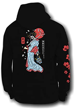Riot Society Men's Graphic or Embroidered Hoodie Hooded Sweatshirt, Geisha Samurai (Black), L