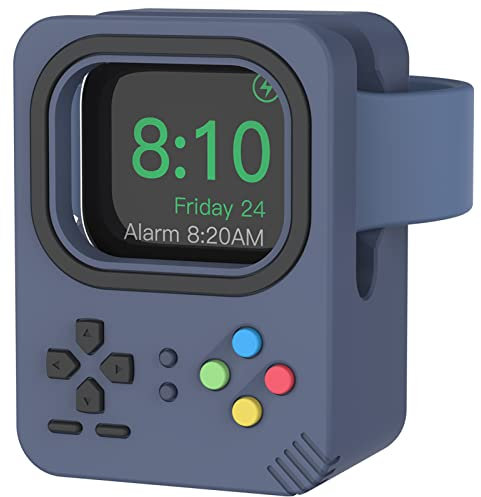 Delidigi for Apple Watch Charger Stand Silicone Charging Holder Dock for iWatch Ultra 2 Series 10 9 8 7 6 SE 5 4 3 (49mm 46mm 45mm 44mm 42mm 41mm 40mm 38mm), Supports Nightstand Mode(Midnight Blue)