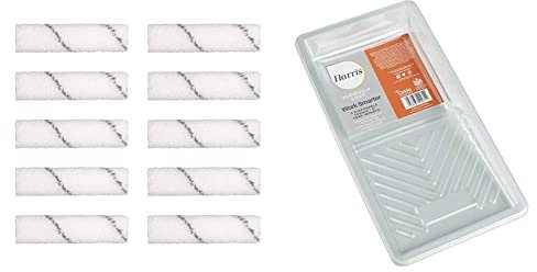 Harris Replacement Roller Sleeves for Seriously Good Walls & Ceilings 4in Mini Roller Set & SGOOD 4 5 Paint Tray Liners