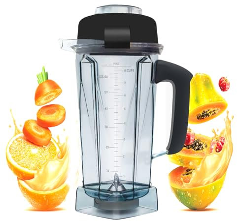 Blender Pitcher 64oz, Compatible with Vitamix 5200 5000 5300 6300 VM0101 VM0103 VM0197 Classic/Commercial Series Blender, Blender Container Jar Cup,Updated Prevents Rust and Leaks,10 Years Warranty