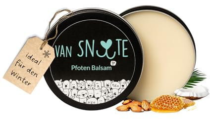 Van Snuute Pfoten Balsam für Hunde und Katzen - 100g - Winter und Sommer - Natürliche Pflege für beanspruchte Pfoten - Mit Sheabutter, Mandelöl, Kokosöl und Bienenwachs - Handgefertigt in Deutschland