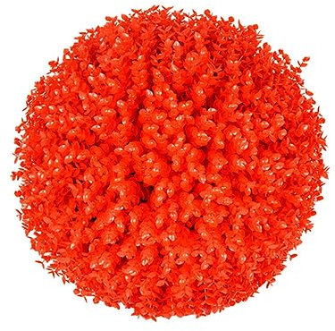 EIOLWJIEO Künstlicher Ball mit realistischem Aussehen und geringem Wartungsaufwand. Breiter Anwendungsbereich: Deko Kugeln aus künstlichem Buchsbaum aus Kunststoff, rot 35cm