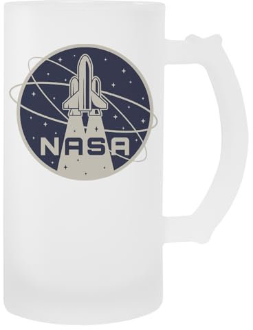 Retro Nasa Logo Glas-Bierbecher Mit Henkel