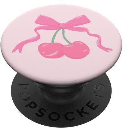 Coquette Pink Cherry and Bow PopSockets Adhesive PopGrip