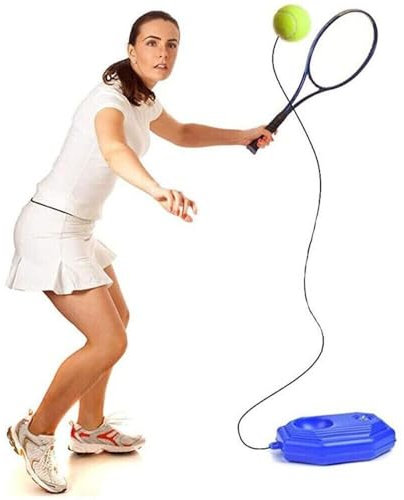 Palla da Rimbalzo per Allenamento Tennis Trainer Solo con Corda Elastica Base Zavorrabile Pallina Inclusa Attrezzo per Migliorare Abilità Coordinazione Esercizio