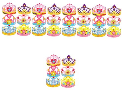 Warmhm 30 Sätze geburtstagsmütze selber machen Geburtstagskrone selber machen haustier geburtstag tiara Hüte die Krone Zubehör für Partykronen Kronen-Kopfschmuck-DIY-Material Handbuch Hut