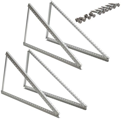 Soporte para panel solar, 114 cm, 2 pares de soportes para panel solar de balcón de 100 W-500 W, ángulo ajustable 0-90°, soporte para panel solar, para soportes de techo, módulos solares, 0% IVA