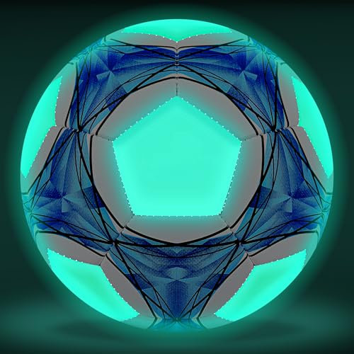 Herenear Ballon de Football en Fluorescence, Ballon de Football Lumineux, Officielle Taille 5, Ballon De Foot pour Enfants et Jeunes et Adulte Ballon de Match de Football