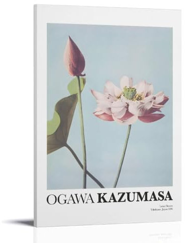 KVIINKD Ogawa Kazumasa Lotusblumen-Poster, Wohnzimmer-Dekor, moderne ästhetische Wandkunst, Poster, Geschenk für Freunde, Rahmen-Stil, 60 x 90 cm
