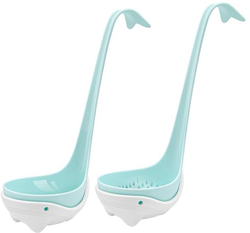 WhiteRhino 25cm Suppenlöffel und Suppenschöpfer Sieb,Suppenkelle und Schaumlöffel, 2-teilige Küchenhelfer,Base und Löffel Trennung Design, BPA Free,für Kochen,Rühren,Servieren Suppen,Kochen Geschenke