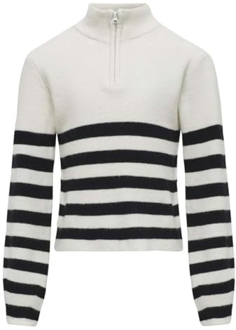 ONLY Mädchen Kogfranca Half Zip L/S Stripe KNT Noos Pullover (1er Pack)
