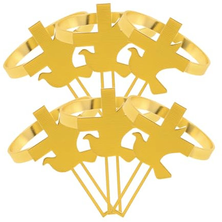 ABOOFAN 6 Stück Heilige Kommunion Taufe Serviettenring Taufe Serviettenhalter Weihnachten Serviettenringe Halter Hochzeit Zeremonie Dekorationen Serviettenringe Tischdekoration Für