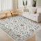 Vintage Teppich Wohnzimmer Schlafzimmer Groß Marokko Kurzflor Waschbar Weich Rutschfest Design, Pflegeleicht Robuster Flauschiger Dekor (Beige Grün, 80 x 120 cm)