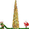 Albero di Natale pop-up da 150 cm, con luce LED da 5 m, decorazione natalizia, pieghevole, con paillette, albero di Natale con supporto (oro)