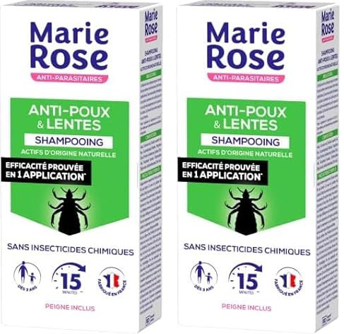 Marie Rose Shampoing Anti Poux/Lentes Format, Incolore, 125 ml (Lot de 2)