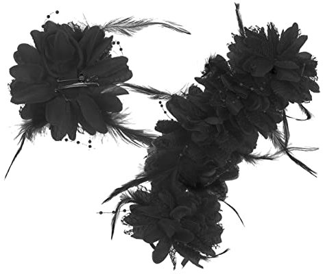 BESTYASH 5St Blütenkopf Stoff Haarnadel Haarschmuck mit Blumen Kopfbedeckungen für Damen Haarspangen für Damen Hut Haar spangen haarclips Ansteckblume liefert Teehüte Plastik Black