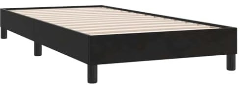 vidaXL Boxspringbett ohne Matratze Schwarz 90x210 cm Samt, Bett, Bettgestell, Einzelbett, Schlafzimmermöbel, Bettrahmen, Samtbett, Polsterbett