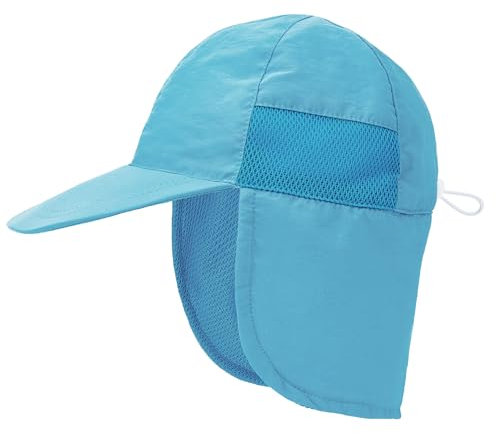 PONCEAU Sonnenhut Kinder mit Nackenschutz uv Schutz 50 Atmungsaktive Sommermütze mit Verstellbarer Kinniemen für Baby und Kleinkinder