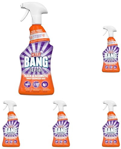 CILLIT BANG Expert Kraftreiniger Kalk und Schmutz – Wirkstoffe natürilchen Ursprungs –1 x 750 ml (Packung mit 5)