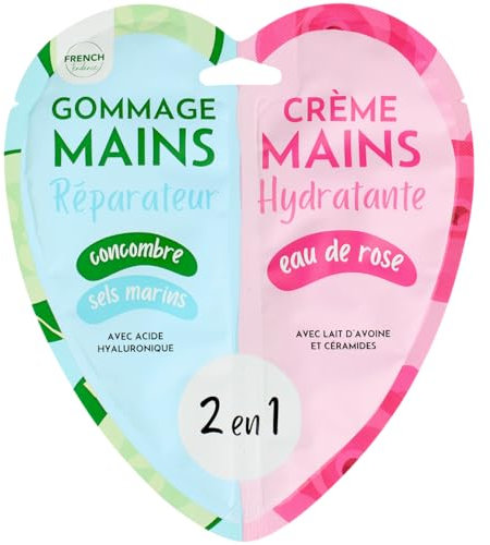 Feel Natural - Duo Scrub - Crema Idratante Mani - Esfoliante - Detergente - Purificante - Cura Intensiva Completa Pelle - Cetriolo e Sale Marino - 300 gr