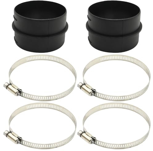 MospdyGear 2PCS 75mm Heater Ducting Connector, Plastic Ducting Joiner Connector, with 4 Adjustable Clips Round Ventilation Duct Pipe Connector for Diesel Heater Ducting