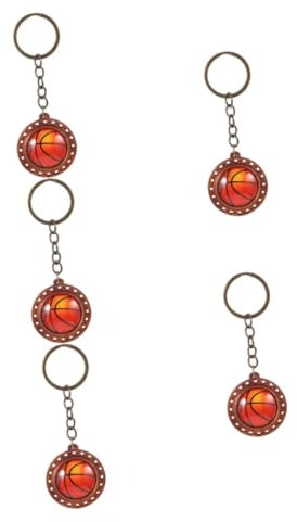 HEMOTON 5 Pièces Porte Clé Basketball Pendentif Forme de Ballon Accessoire de Décoration de Clé pour Toutes Occasions