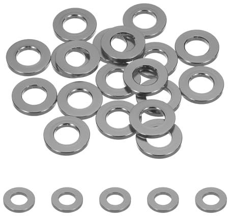 sourcing map Lot de 20 rondelles plates M8 en aluminium anodisé, diamètre du trou de 8 mm, rondelles rondes pour vis RC/FPV/PC/drone/accessoires mécaniques (gris titane)