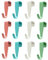 ShiningUU 12pcs Carbon Steel Over The Door Hooks Hanger, Over Door Hook Hanger for Kitchen Cupboard Doors, Bedroom, Bathroom, Wardrobe - White Green Blue Red Small Hanging Hooks