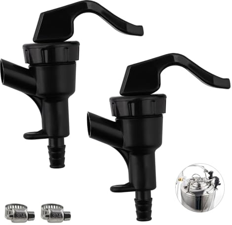 WELLBOM 2PCS Plastic Picnic Tap with 2 Stainless Steel Clamp for Homebrew