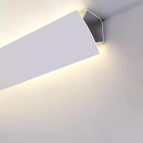 LED-Aluminiumprofil Für Decken- Und Wanddekoration, Indirekte Beleuchtung Für Wohndekor, Zierleiste Doppelseitig Leuchtende LEDs Für Decken- Und Wandecken(Neutral light,1.8m/5.9ft)