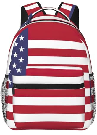 EdWal Zaino da trekking con stampa bandiera americana, zaino per computer portatile, per uomo e donna, impermeabile, facile da pulire, borsa da viaggio