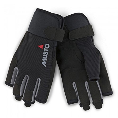 Musto Essential Sailing Kurze Fingerhandschuhe in Schwarz - Erwachsene Unisex - Strapazierfähige und Flexible Handschuhe für Sommerwetter,schwarz,XL